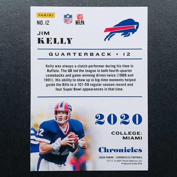 Jim Kelly - 2020 Panini Chronicles #12 - Picture 2 of 2